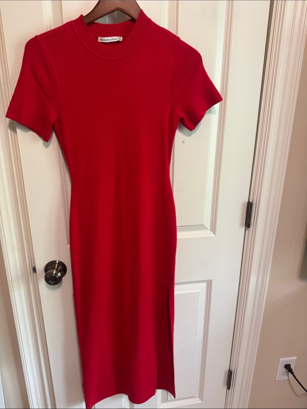 Abercrombie & Fitch Red Short-Sleeve bodycon knit Dress